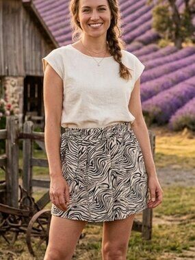 Cute Zebra Print Mini Skirt - Size M